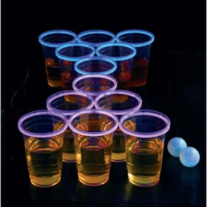 Glowing Beer Pong Plastic Drink Cups Adult Bucks/Hens Game Night Party Gift 18+ - Picture 1 of 2
