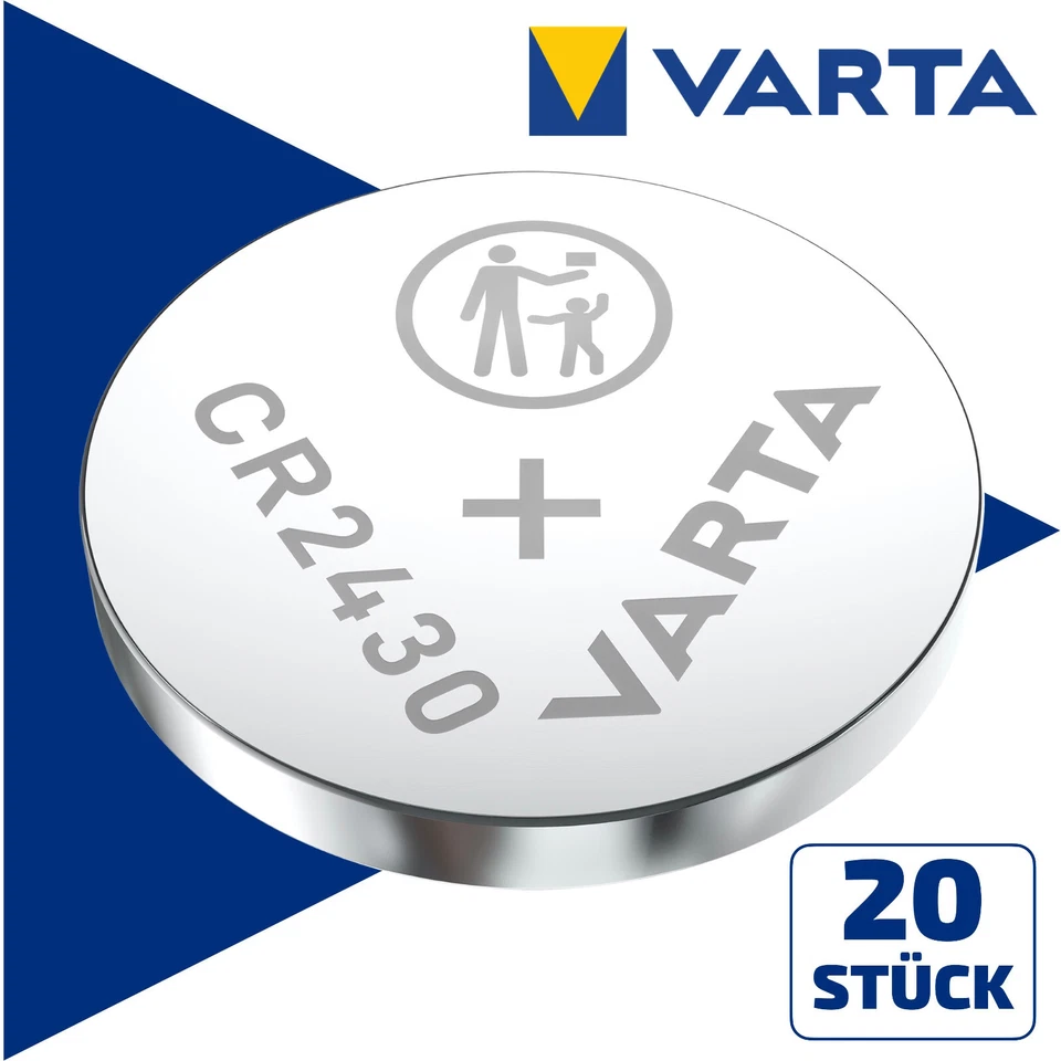 20x Varta CR2430 Kleine Zellen mit voller Energie 3V Lithium Batterie Knopfzelle - Bild 1 von 1
