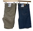 Lot Of 2 Mens Shorts Size 46 Work Khaki Cell Phone Pocket 5 Pocket Denim Shorts