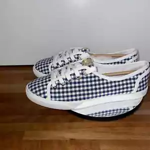 Jack Rogers Women's Ava Gingham Low Top Sneakers blue 9 - Picture 1 of 11