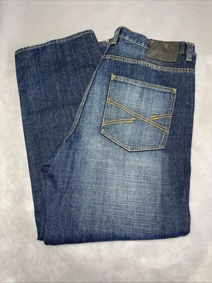 Jeans Reverb para hombre talla 38 x 32 pierna recta 100 % algodón desteñido bigote azul denim Foto 1 de 4