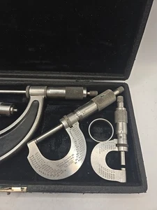 Vintage LS Starrett Set Micrometro Machinist custodia di precisione USA da collezione  - Foto 1 di 11