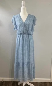 Angashion Maxikleid blau Blumen - Bild 1 von 3