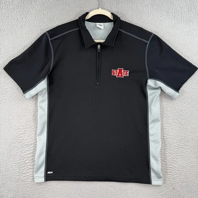 Arkansas State Red Wolves 1/4 Zip Polo Shirt MENS Large Black Pullover Polyester - Image 1 of 4