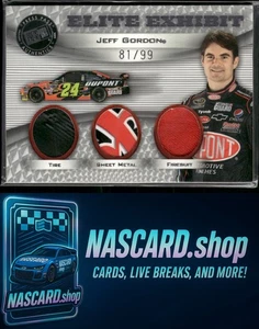 Press Pass Showcase Jeff Gordon Elite Exhibit Triple Memorabilia #/99 2009 - Imagen 1 de 2