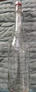LIMONADE DE CITRON FRANCE CLEAR GLASS BOTTLE WITH WIRED CERAMIC LID VERY CLEAN - Picture 1 of 6