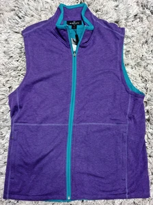 Bugatchi Uomo Vest Men's M Purple Solid Waist Length Full Zip New - Picture 1 of 10