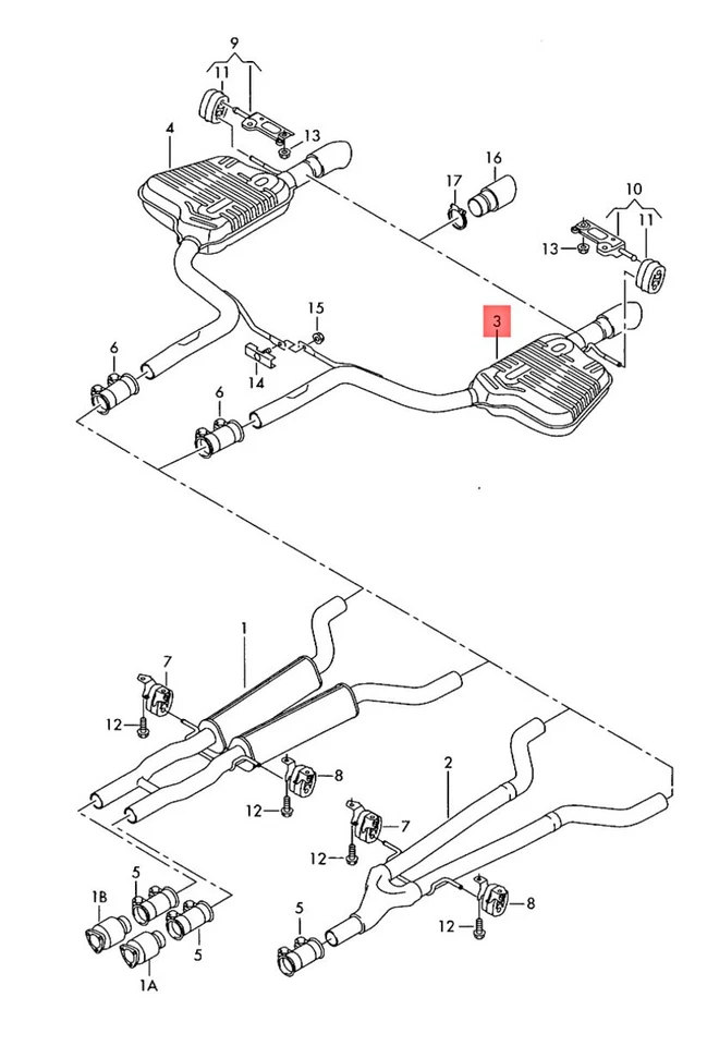 Silenciador trasero izquierdo original AUDI A6 Avant S6 quattro 4F2 4F5 4F5 4F0253609BQ Foto 1 de 1