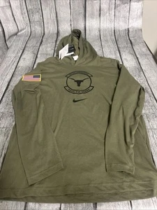 NWT Men’s Nike Texas Longhorns Dri Fit Hoodie Military On Field Large Green - Picture 1 of 8