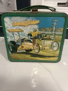 Lonchera vintage 1975, Alladdin Insdustries, Drag Strip Car Race - Imagen 1 de 11