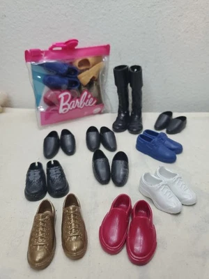 Barbie Ken 14 Pares de Zapatos Tenis Sin Cordones Vestido Oxford Botas Accesorios NUEVO Foto 1 de 4