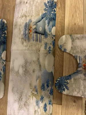 Baño muñeco de nieve azul 3 piezas más grande, nuevo en caja Foto 1 de 4