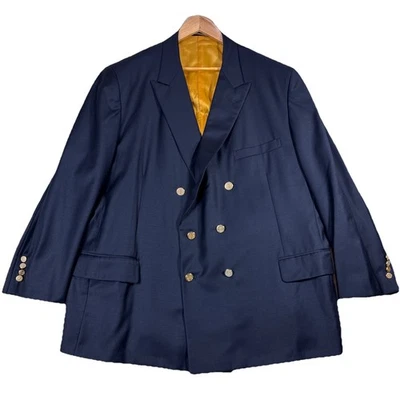 Blazer H Freeman & Son Para Hombres De Colección Azul Marino Doble Pecho Botones Dorados Talla 48-50 EE. UU. Foto 1 de 4