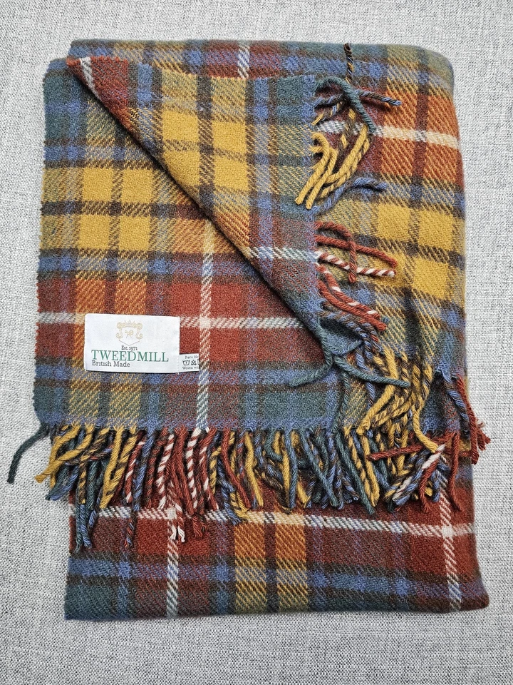 Tweedmill Scarf One Size Pure New Wool Tartan Plaid Fringe British Made - Image 1 of 4