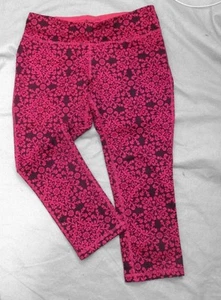 Regular Size S Ideology Exercise WorkOut Capri Legging Neon Reddish Orange Print - Picture 1 of 5