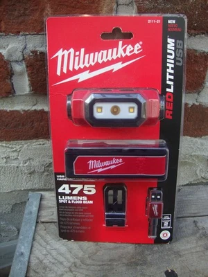 New In PKG Milwaukee 2111-21 475-Lumen LED USB Rechargeable Hard Hat Headlamp - Image 1 of 4