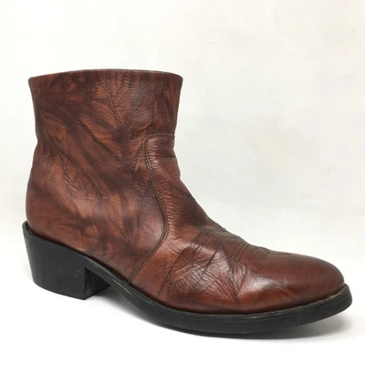 Durango Western Botas Zapatos de Vaquero Para Hombres Talla 11 2E Cuero Marrón Cremallera De Colección Foto 1 de 4