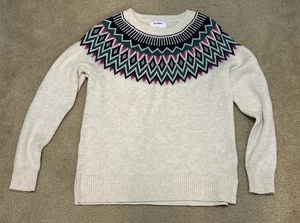 Old Navy Knitted Jumper abstract patterned knit sweater Women's S - Picture 1 of 24