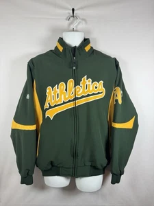 Vintage Oakland Athletics Majestic Dugout MLB Green Jacke Fleece gefüttert Gr. L - Bild 1 von 4