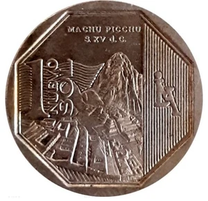 MACHU PICCHU COIN FROM PERU SOUVENIR: 1 Nuevo Sol Commemorative 2011 KM# 360 UNC - Picture 1 of 3