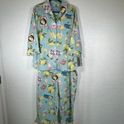 Conjunto de pijama NICK NORA NOVO COM ETIQUETAS limonada e limão tamanho XL espremido fresco - Imagem 1 de 4