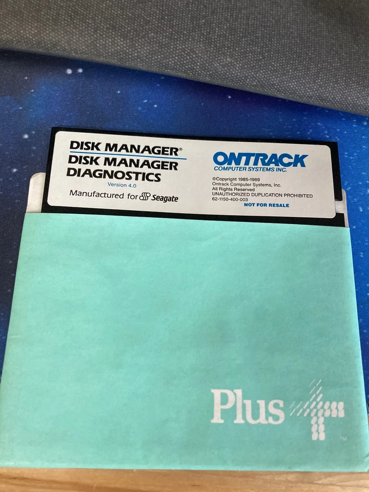ontrack disk manager 4.0  mfg for seagate  1989   5.25 disk  Vintage - Image 1 of 1