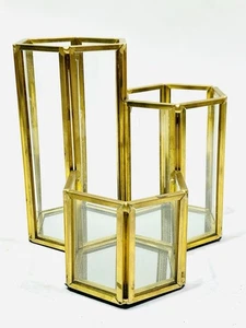 Organizador de soporte para bolígrafos de vidrio dorado para reglas de maquillaje cepillo contenedor de almacenamiento - Imagen 1 de 6