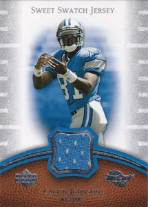 2007 UD Sweet Spot Calvin Johnson #SS-CJ Swatch Jersey Rookie NFL Detroit Lions - Bild 1 von 2