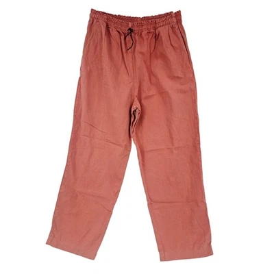 Vintage 90's Orvis Cotton Tapered Pant Salmon Pink Elastic Waist Women's M 3769 - Image 1 of 4