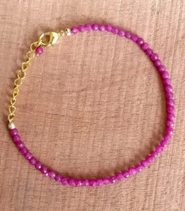 Zierliche Rubin facettierte Rondelle Edelstein Perlen 3-4 mm Armbänder 6-8 Zo... - Bild 1 von 15