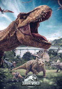 JURASSIC WORLD * LARGE A3 SIZE QUALITY CANVAS PRINT - Picture 1 of 1