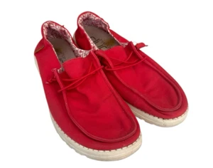 Hey Dude Shoe Mens 9 Wendy Red Comfort Slip On - Picture 1 of 17