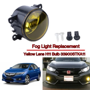 1X Left&Right Fog Light Lamp Yellow Lens H11 For Acura Honda Ford Nissan Subaru - Picture 1 of 9