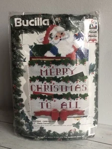 BUCILLA MERRY CHRISTMAS CARD HOLDER PLASTIC CANVAS #61185 SEALED. - Picture 1 of 6