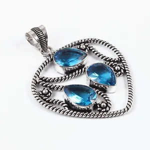 GS Pendant Swiss Blue Topaz Designer pendant Fashion Item Jewelry - Picture 1 of 3