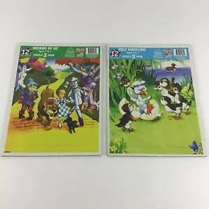 Puzzle 2 Pack Ugly Duckling Wizard Of Oz Toddler 12 Piece Vintage 2003 Carousel - Picture 1 of 6