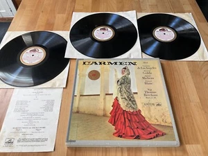 Bizet Carmen Los Angeles, Beecham 3 Lp box set HMV ASD 331-333 first gold cream - Picture 1 of 13