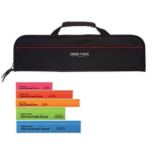 5 Pocket Black Chef Knife case roll bag with 5pc. knife edge guards Ergo Chef - Picture 1 of 6
