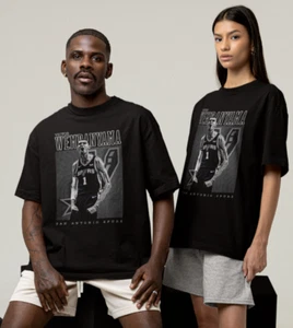 Victor Wembanyama NBA Retro T-Shirt Unisex Graphic Tee San Antonio Spurs Texas - Picture 1 of 9