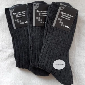 3 Par MH Calcetines Con Cintura Cómoda Y Suela de Rizo 100% Gris Algodón 39A 50 - Imagen 1 de 2