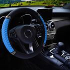 3Pcs/set Leather Car Steering Wheel Cover Embossing Handbrake Cover