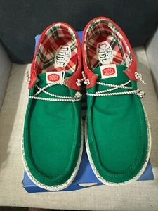 NEW Hey Dude Wendy 42685 Holiday Elf Christmas Womens Size 9 Green Slip On Shoes - Picture 1 of 7
