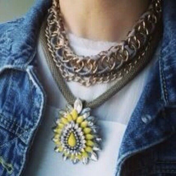 Anthropologie Nuevo Collar Mayura Amarillo Foto 1 de 3