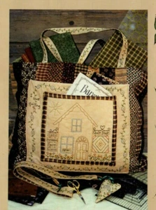 Sewing Tote and Chatelaine Tea Dyed Muslin Stitchery Pattern Embroidery - Picture 1 of 3