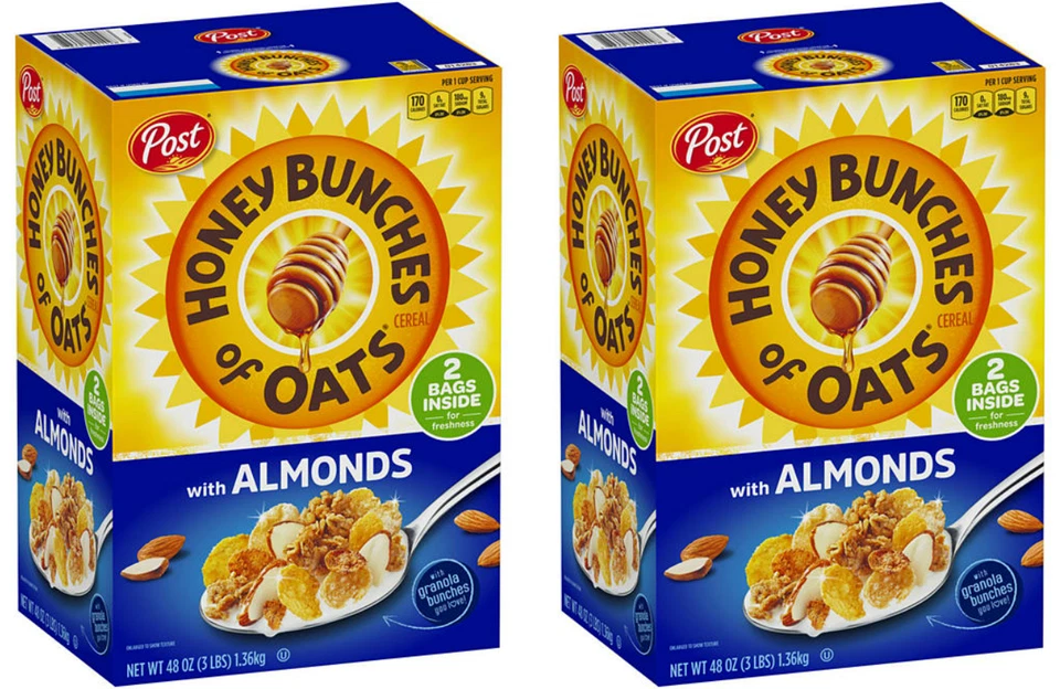2 包 Post 蜂蜜燕麦束带脆杏仁 (48 盎司) -免费送货 — 第 1/1 张图片