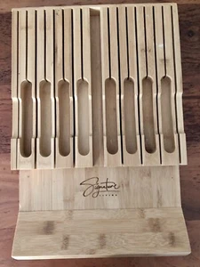 Signature Living 8 Knife Wooden In-Drawer Holder Storage Tray Space Saver Bamboo - Picture 1 of 5