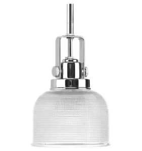 Archie Collection 1-Light Chrome Mini Pendant with Clear Prismatic Glass - Picture 1 of 4