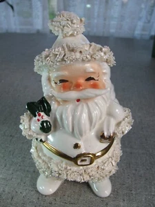 Vintage 1950’s Napco White Ceramic Spaghetti Santa Planter Candy Dish ILX2670 - Picture 1 of 12