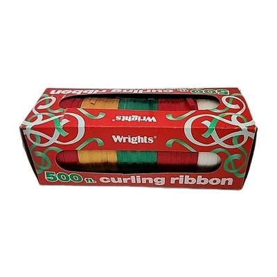 Cinta rizadora vintage Christmas Wrights - 5 carretes - 500 pies - Hecha en EE. UU. - NUEVA EN CAJA Foto 1 de 3