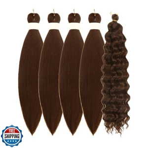 Brown Braiding Hair Pre Stretched Colored 30# Boho Hair for Braiding Knotless - Picture 1 of 5